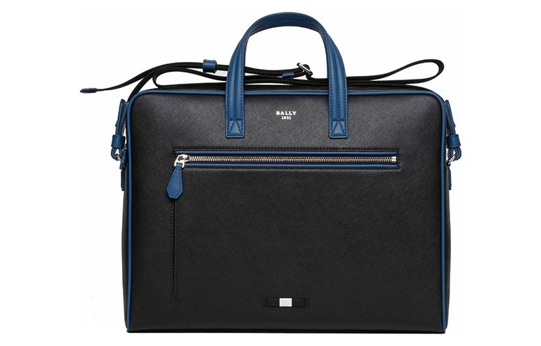 

BALLY Кожаная портативная сумка через плечо большая мужская черная