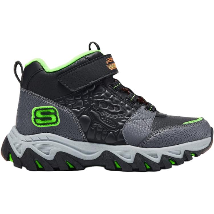 Skechers Kids Мальчиковые противоскользящие и износостойкие утепленные высокие детские уличные кроссовки black green kids' — фото 3