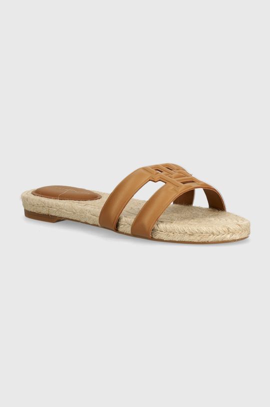 

Кожаные шлепанцы TH EMBOSS FLAT ESP SANDAL Tommy Hilfiger, коричневый