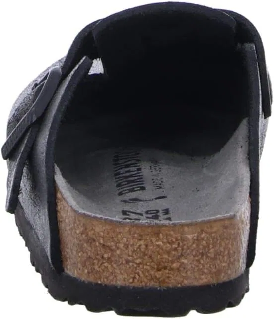 Birkenstock Boston, унисекс - сабо и мюли из нубуковой кожи для взрослых, Black — фото 3