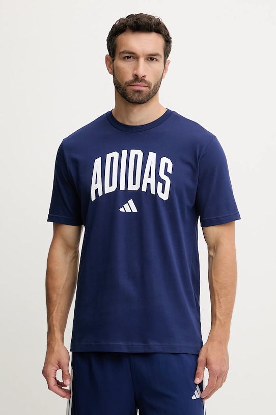 

Хлопковая футболка Collegiate Adidas, синий