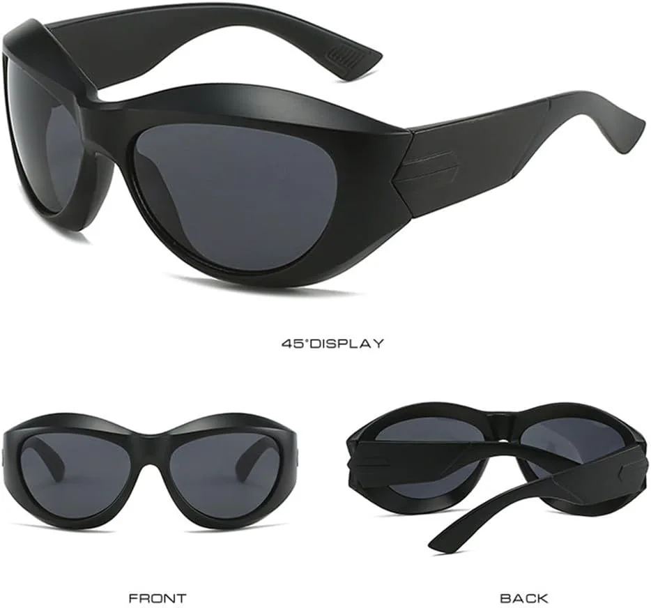 

Солнцезащитные очки в стиле хип-хоп неправильной формы для женщин, с полосками на дужках, винтажные готические солнцезащитные очки для мужчин VFDHN, C2 Yellow Black