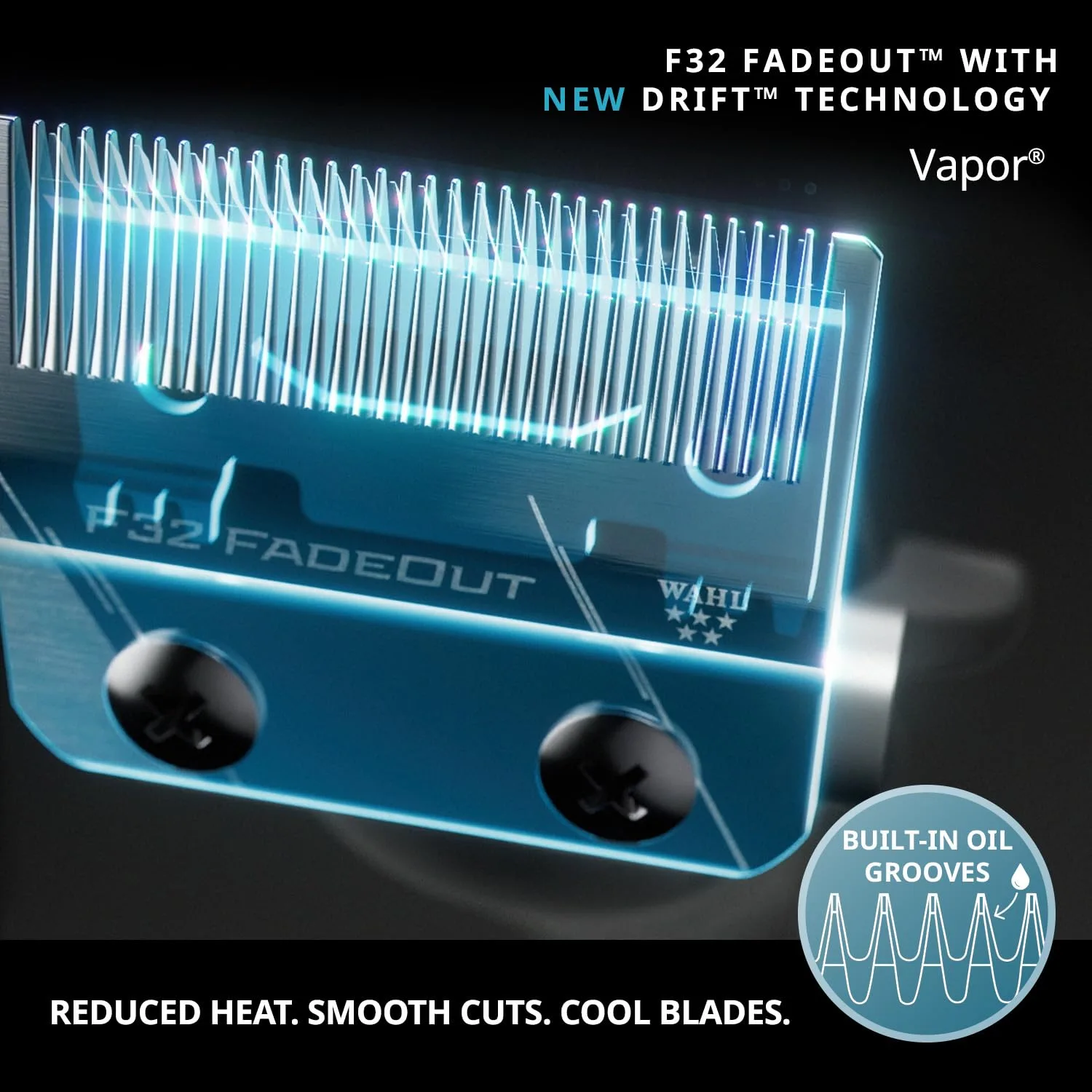Высокоточная сменная насадка Wahl Professional F32 FADEOUT для машинок для стрижки волос, регулируемая без зазора, подходит для машинок 5-Star Vapor Clipper. — фото 3