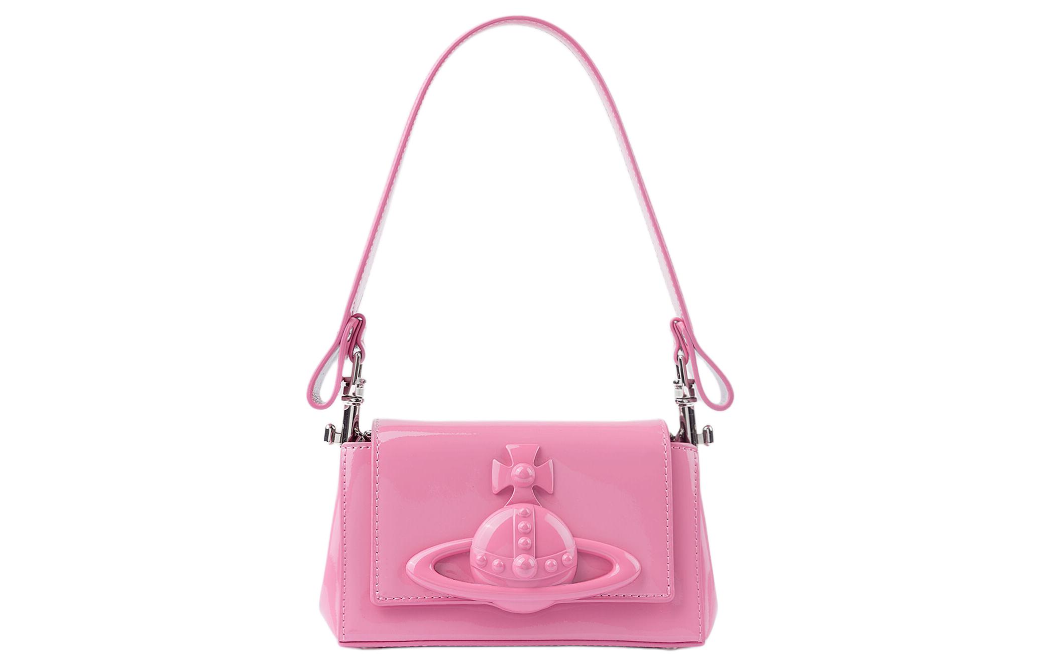 

Vivienne Westwood Хаки кожаная портативная сумка через плечо женская розовая