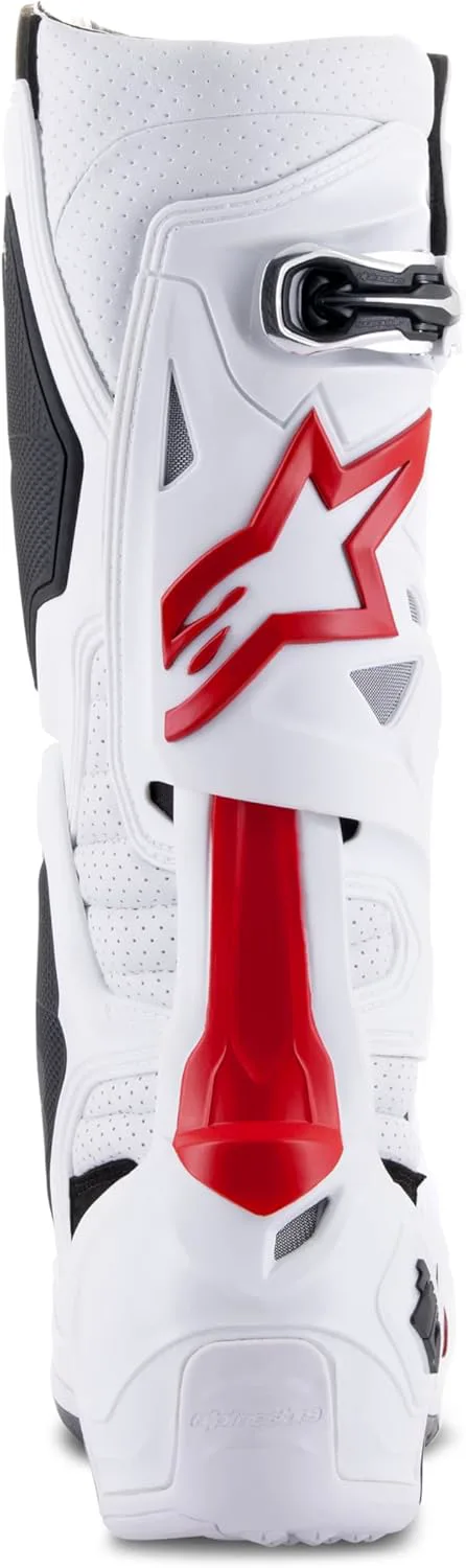 Мотокроссовые ботинки Alpinestars Tech 10 Supervented для мужчин, белый/ярко-красный — фото 4