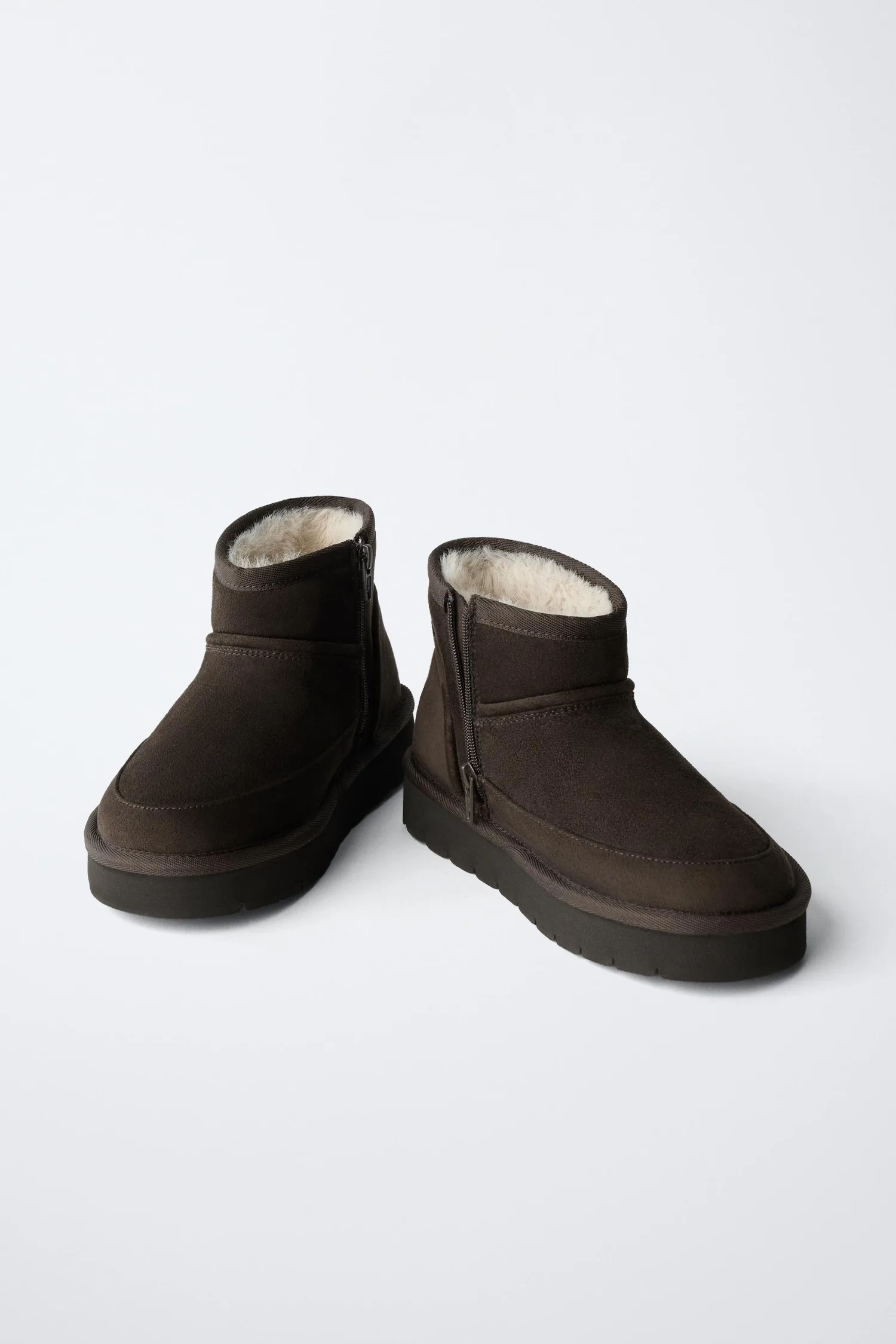 Сапоги с подкладкой до щиколотки Zara, коричневый — фото 4