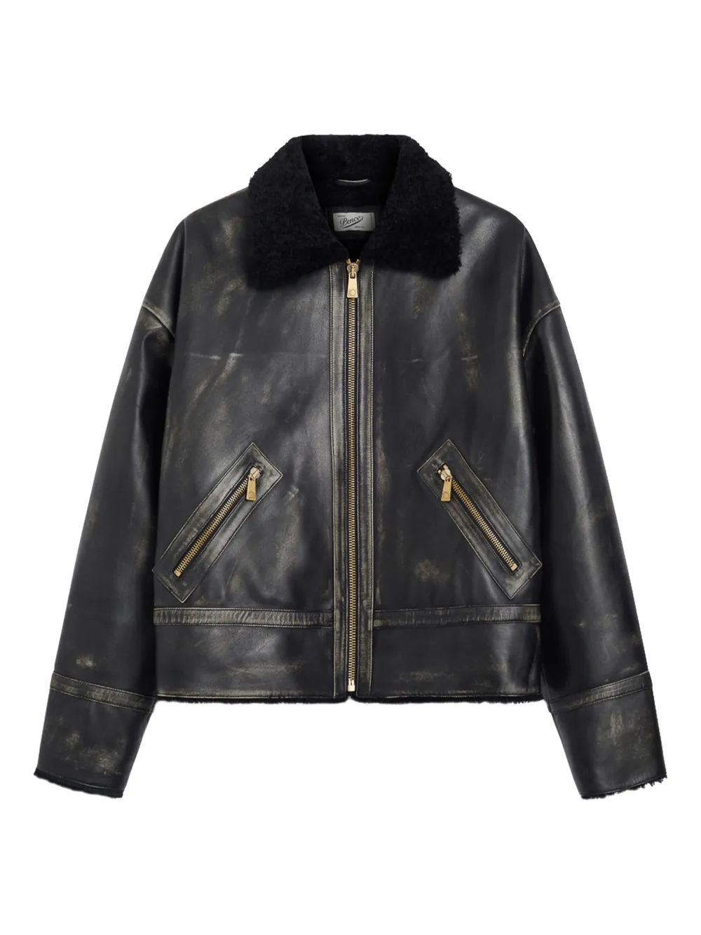 

Куртка с воротником из овчины Pence, черный