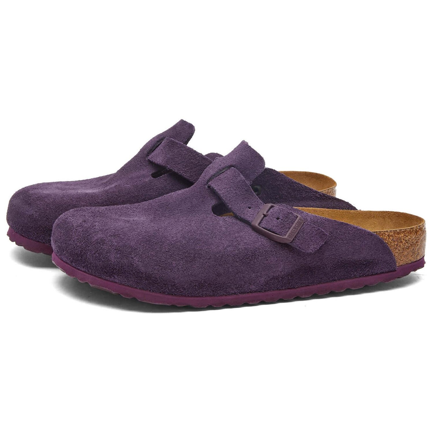 Бостон Мягкая Стелька Замша Винный Birkenstock — фото 2