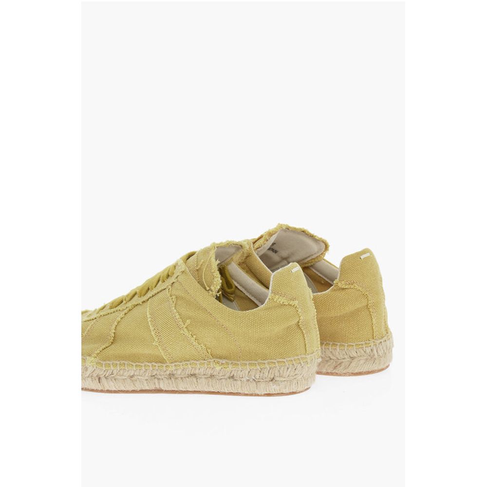 Низкие кеды из парусины MM22 с джутовой отделкой Maison Margiela, Yellow — фото 2