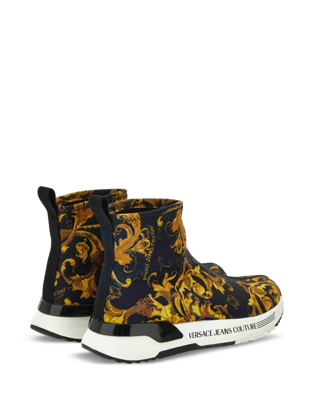 Кроссовки без застежки с принтом Baroque Versace Jeans Couture, черный — фото 3