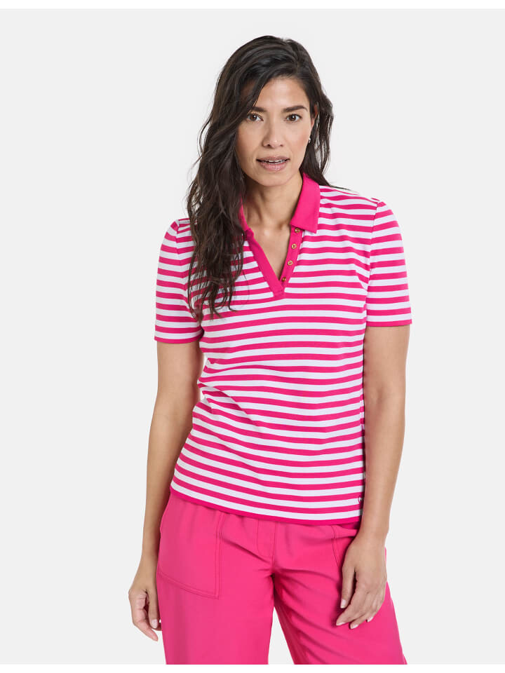 

Поло Gerry Weber Polo 1/2 Arm, цвет lila/pink/ecru/weiss streifen