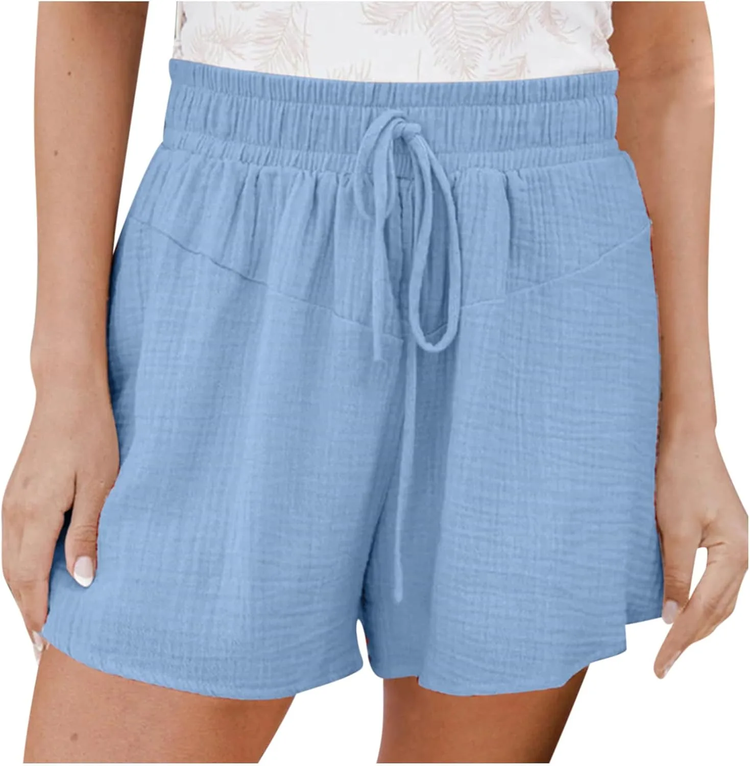 

Женские спортивные шорты Flowy Casual Wide Leg Cotton Loose Fit Plus Size с карманами