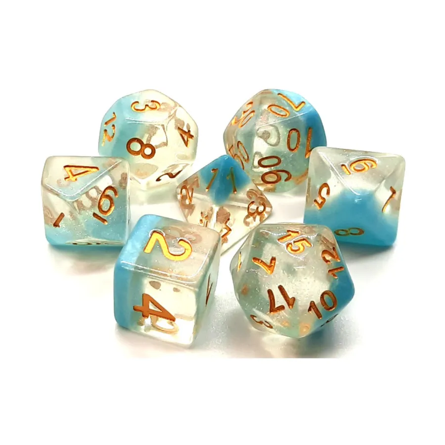 

Поликомплект «Дыхание зимы» с золотом (7), Acrylic-Resin Dice - Luminous