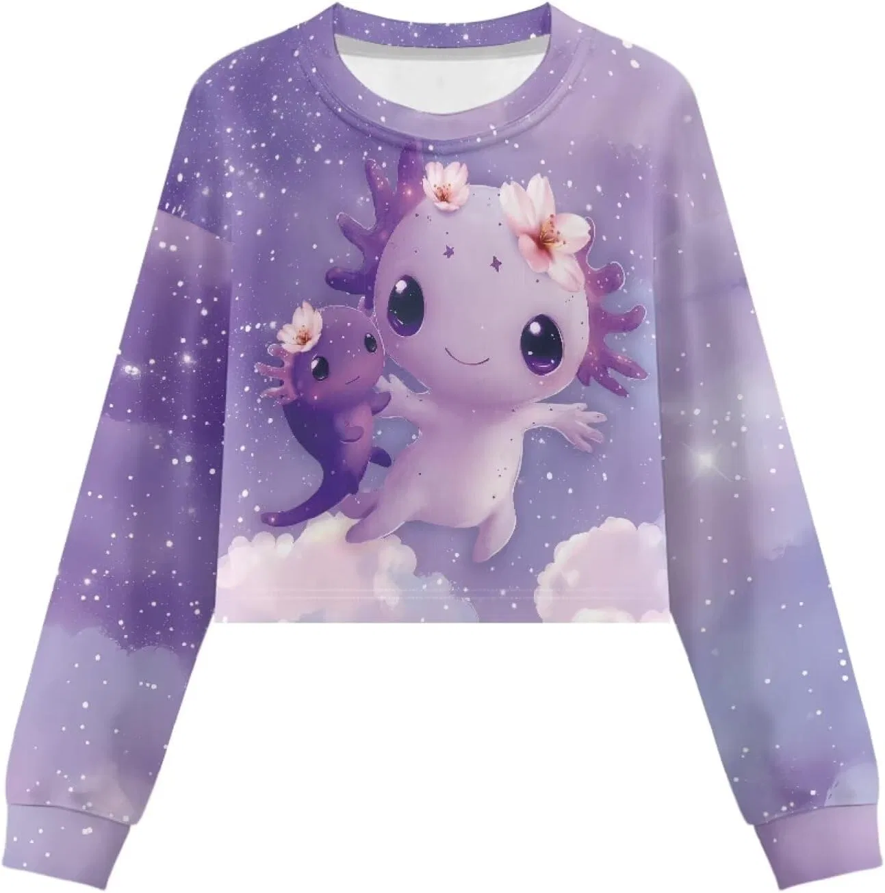 Детская футболка с длинным рукавом Coldinair, Axolotl, purple — фото 4