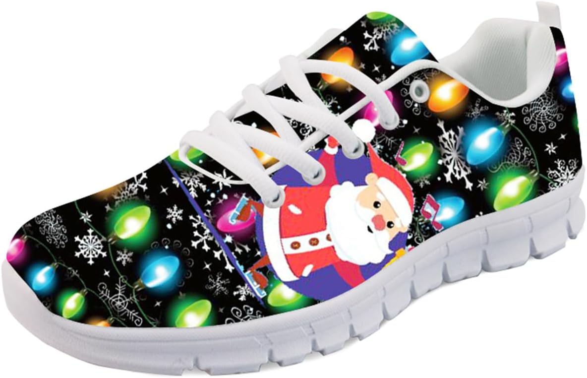 

Кроссовки Forchrinse Green Galaxy Starry Space Nebula для мужчин и женщин, легкие спортивные туфли для занятий в зале и бега, Christmas Santa Claus Colorful Lights