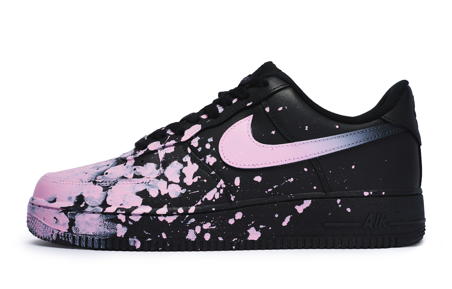 Nike Air Force 1 07 противоскользящие износостойкие низкие скейтерские кроссовки унисекс черно-розовые, цвет Black Pink — фото 2