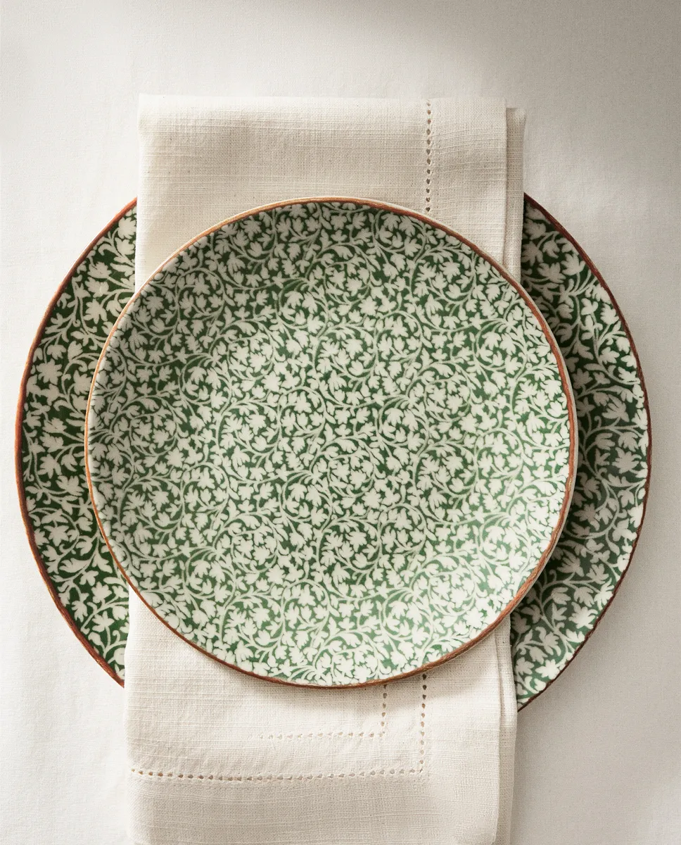 

Мини цветочная десертная тарелка Zara Home, зеленый