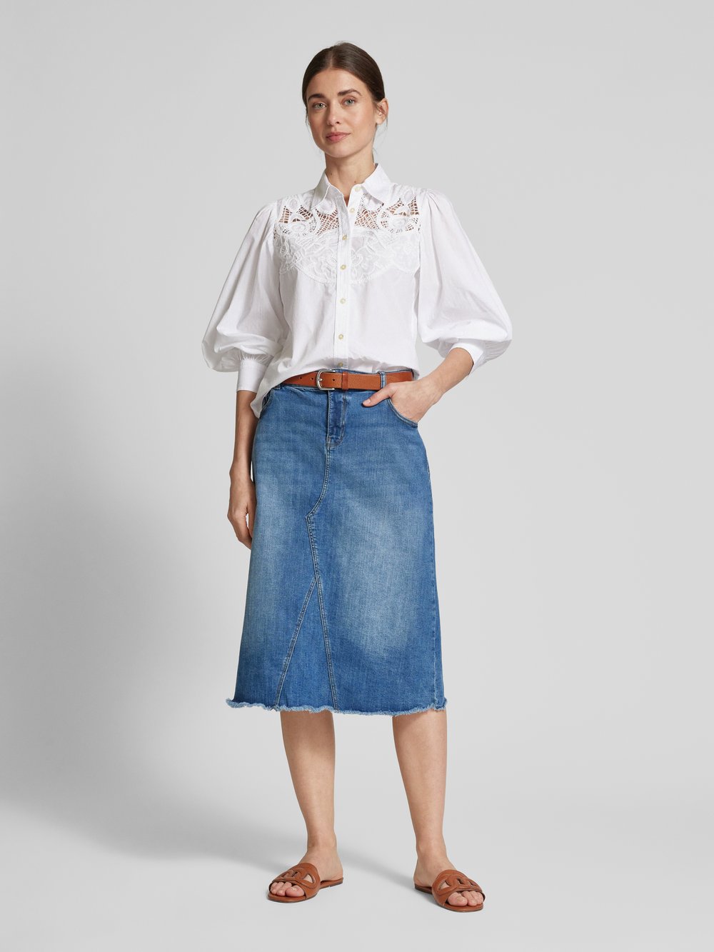 

Юбка из денима длиной до колена с пятью карманами Christian Berg Woman