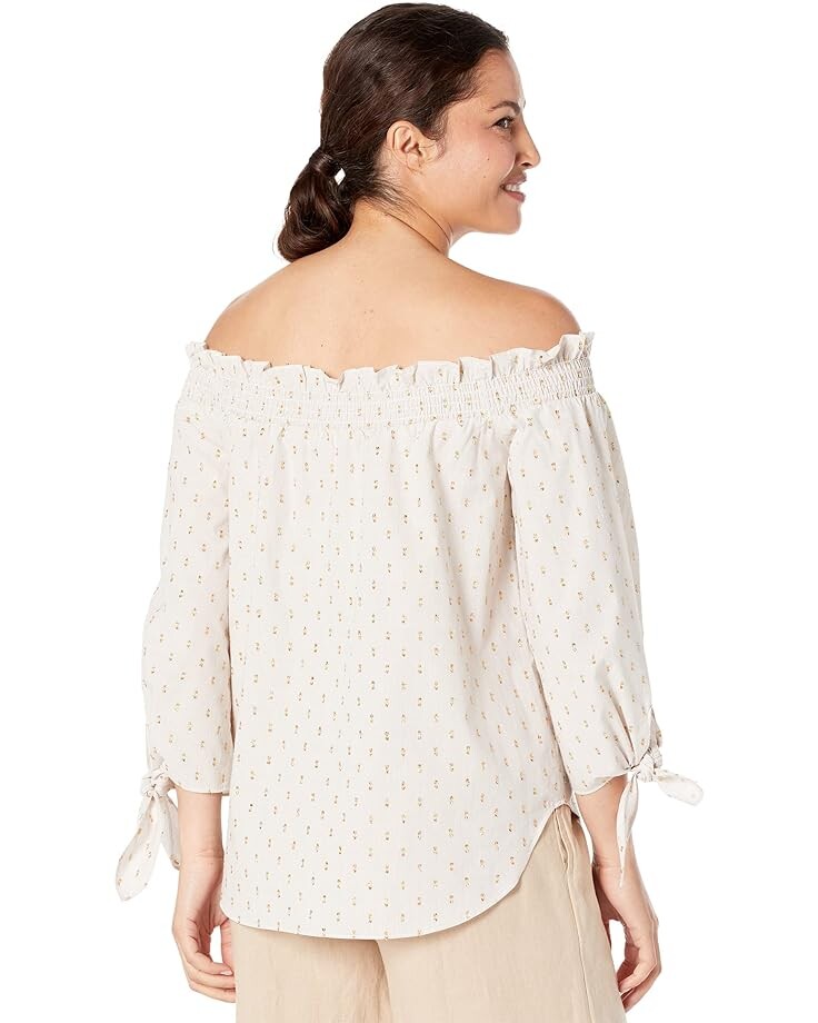 

Топ Michael Kors Poplin Off Shoulder Top, хаки