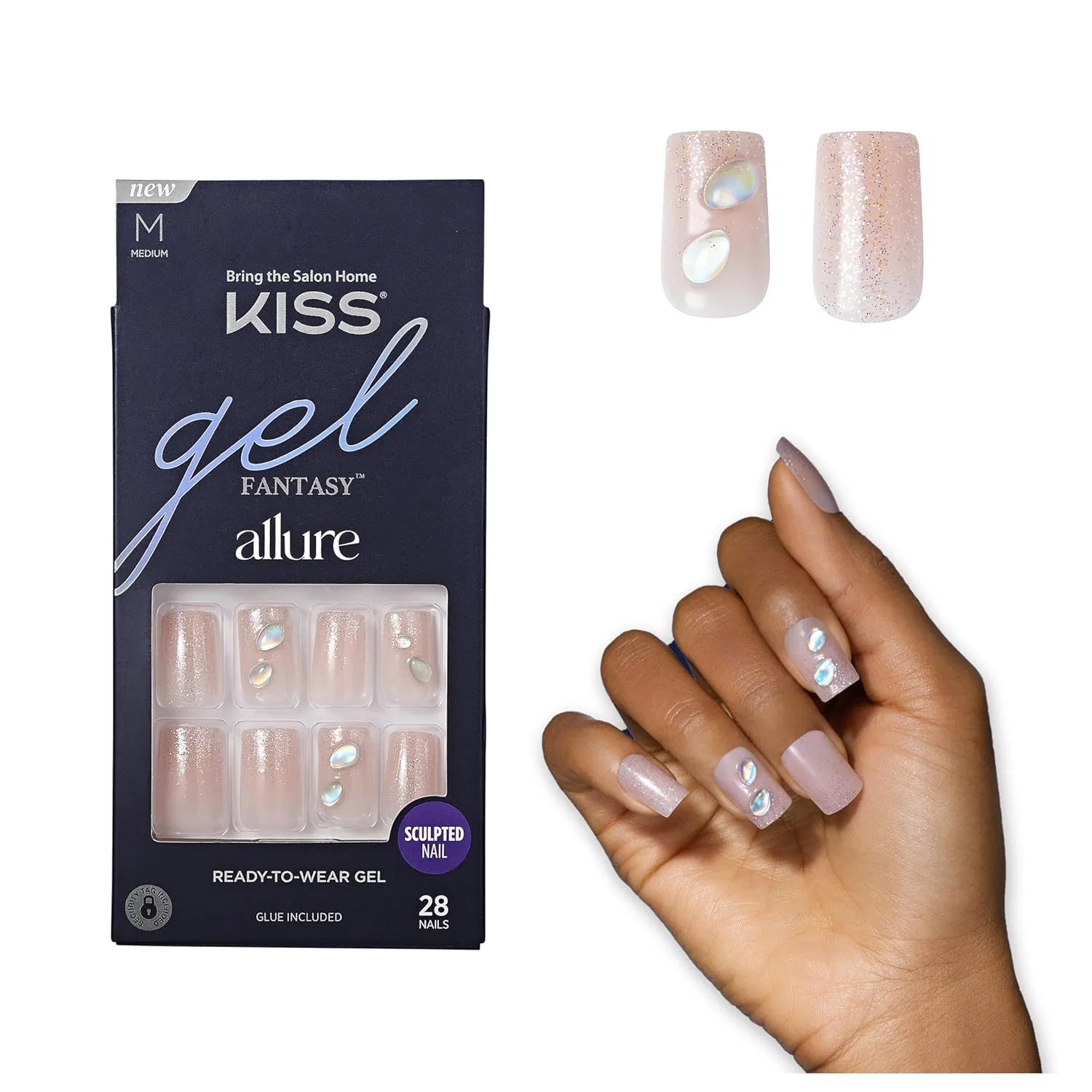 Накладные ногти KISS Gel Fantasy Allure, 28 шт. Kiss