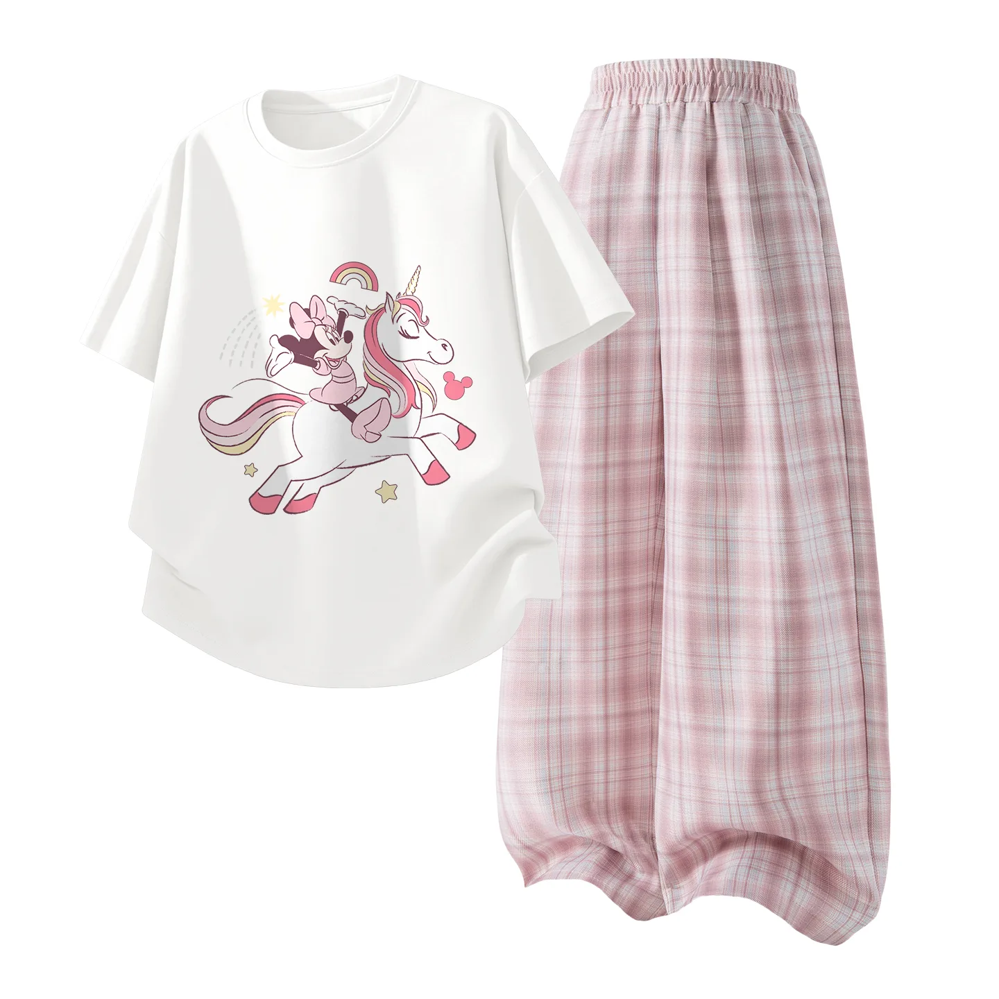 Детский спортивный комплект Casual Disney, DiFeiMa White+Solid Color Quartz Pink