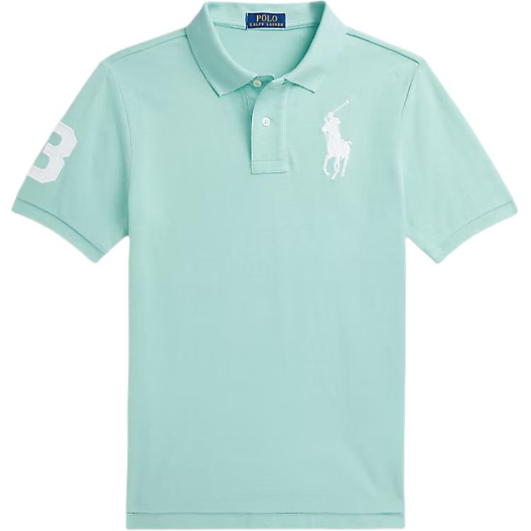 

Поло голубой для подростков Polo Ralph Lauren, синий/зеленый