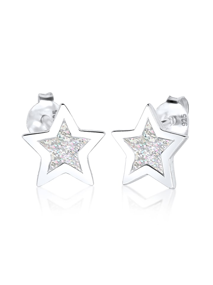 

Elli Серьги из серебра 925 пробы в виде звезд, серая звезда