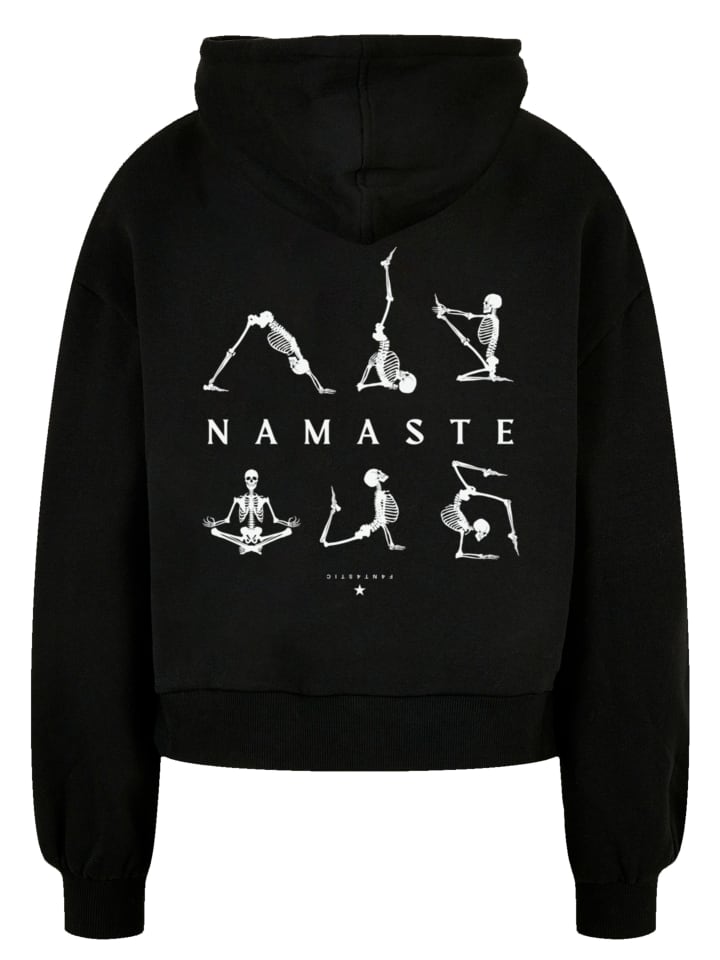 

Толстовка F4NT4STIC Organic Oversized Hoody Namaste Yoga Skelett Halloween, черный