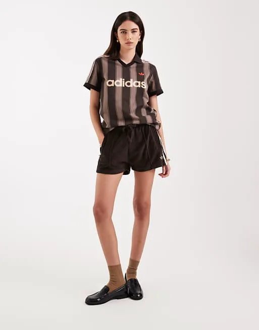 Коричневые махровые шорты adidas Originals