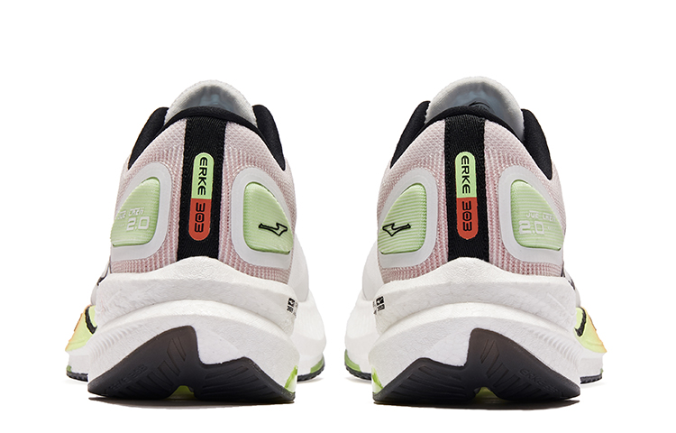 Пылезащитные амортизаторы Rebound Low Top для марафонских тренировок и длительных пробежек мужские бело-зеленые Erke, White/Green — фото 4