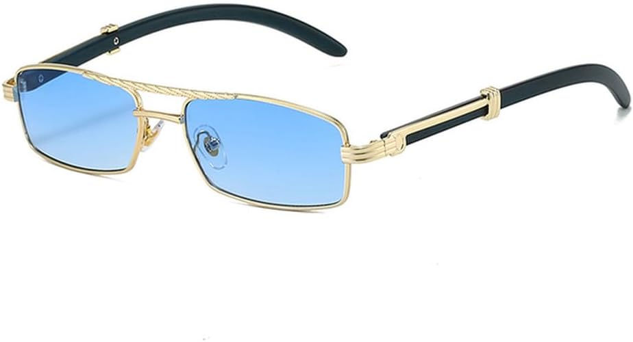 

Ретро металлические солнцезащитные очки с двойной перемычкой, прямоугольной формы, с прозрачными градиентными линзами, защита от ультрафиолета UV400, мужские солнцезащитные очки HHZZYVY, Golden Blue Gradient