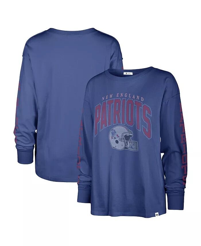

Женская рваная футболка Royal New England Patriots Tom Cat с длинными рукавами '47 Brand
