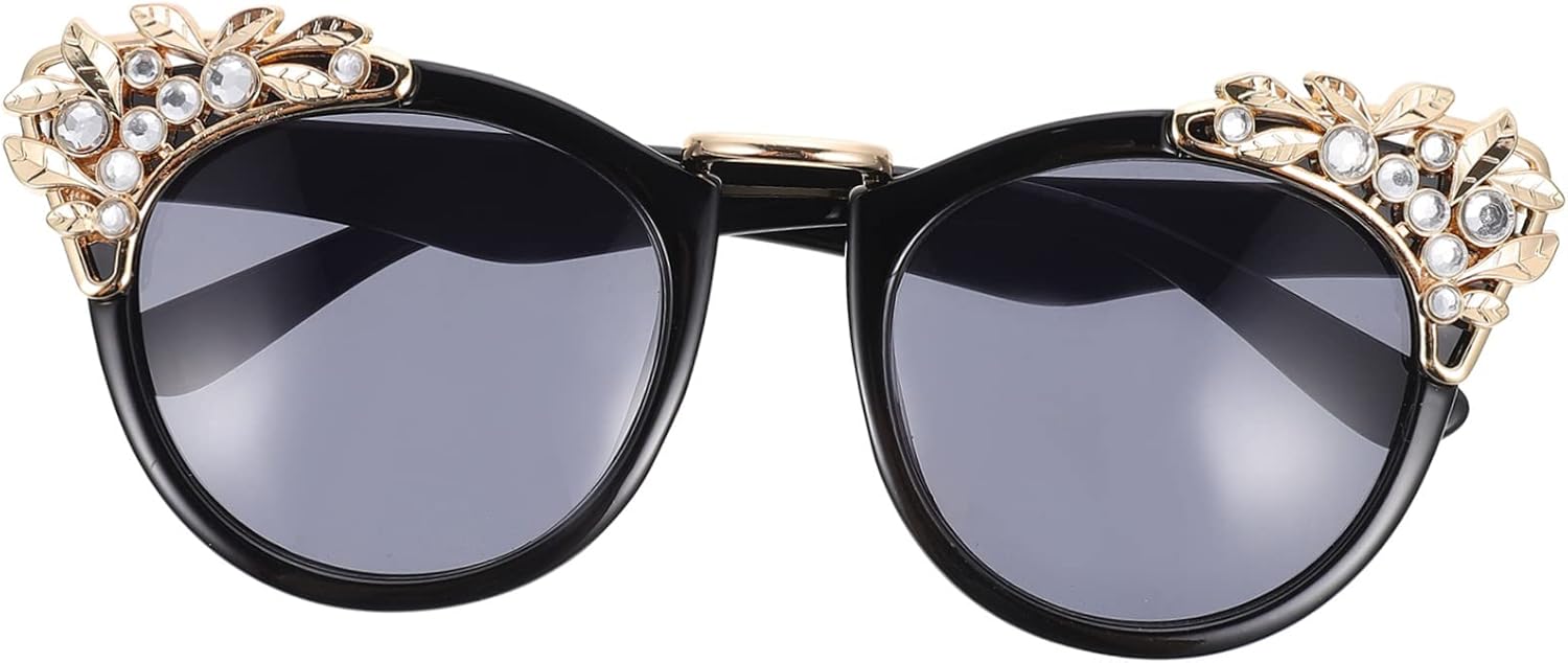 

Модные солнцезащитные очки со стразами для активного отдыха на природе, стильные, с защитой от УФ-излучения, идеально подходят для вечеринок, отпуска и повседневной носки WRITWAA, Black