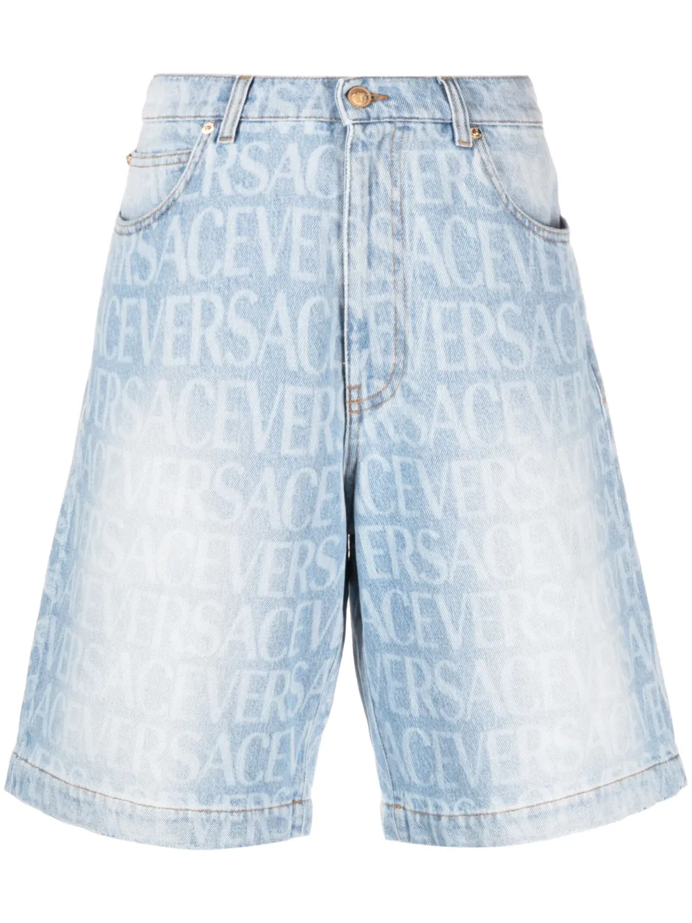 

Джинсовые шорты Versace Allover, синий