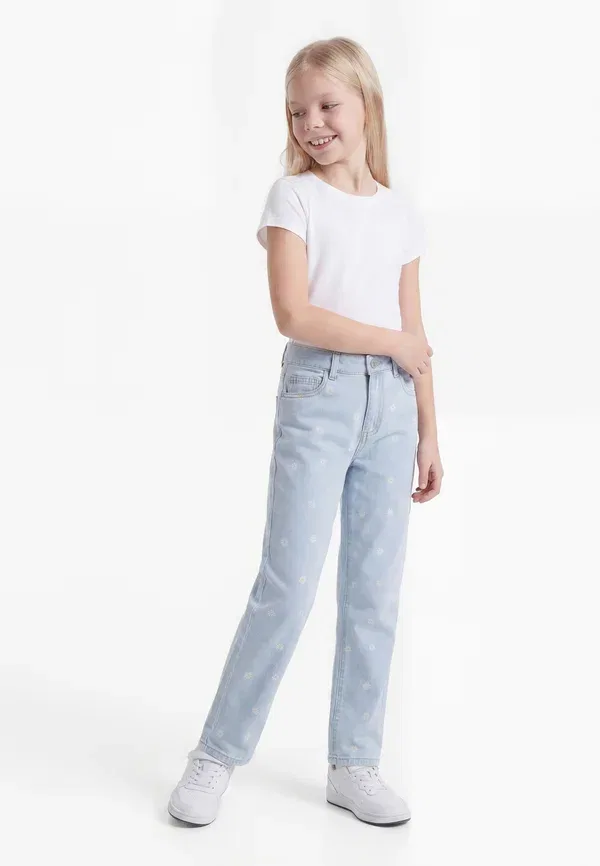 Джинсы Kogrobyn tapered fit Only Girls, светло-голубой деним