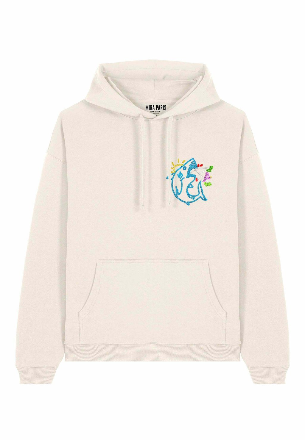 

Толстовка SHARK EMBROIDERY UNISEX OVERSIZE - Hoodie Mira Paris, кремовый