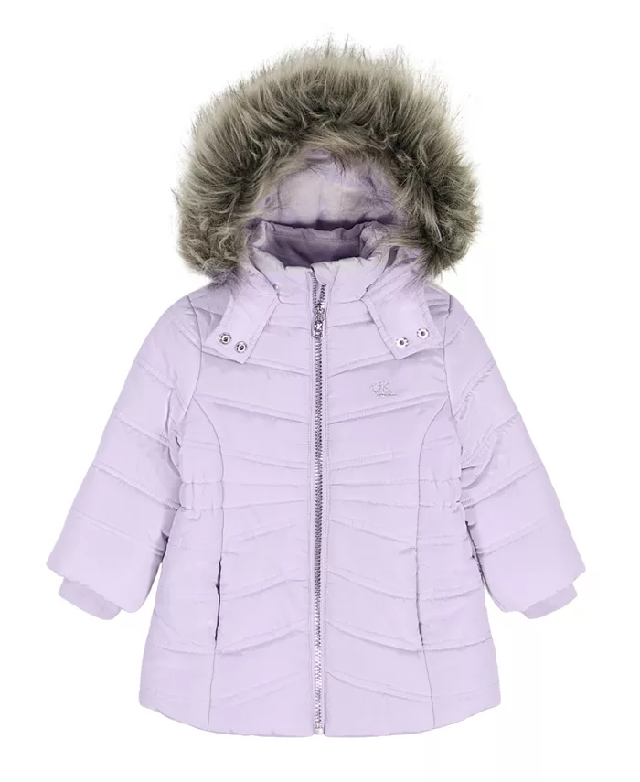 

Детская куртка для девочек с молнией спереди Calvin Klein, фиолетовый