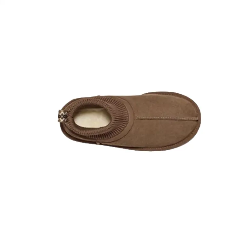 Классические новинки, прочные, теплые детские ботинки для детей UGG, черный/коричневый — фото 3