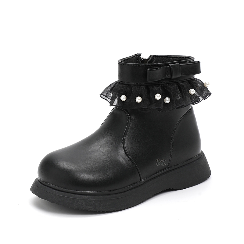 

Детские кожаные ботинки для детей YUZHAOLIN, черный