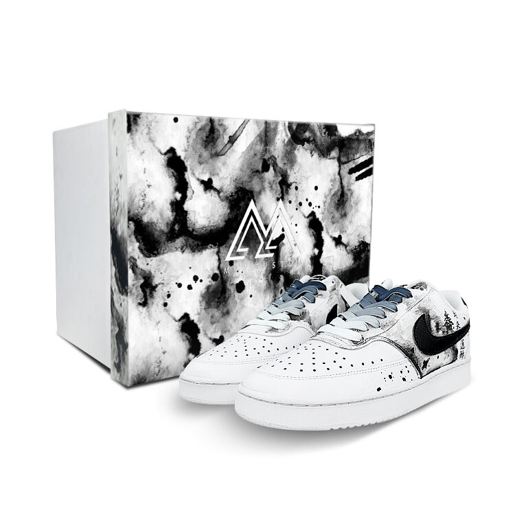 

Кроссовки Nike Court Vision 1 Skateboard Shoes Men Low-Top White Black