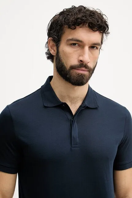 Поло хлопковое Premium Supima U.S. Polo Assn., синий — фото 4