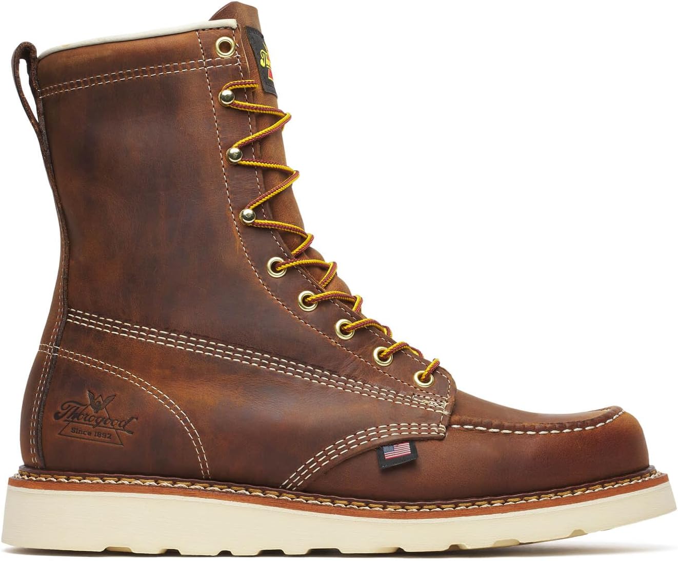 Мужские ботинки Thorogood American Heritage с мыском-мок, 20 см, из кожи высокого качества, с мягким носком, противоскользящей подошвой на клиновидном каблуке и комфортной стелькой; соответствует стандарту EH, Trail Crazy Horse — фото 3
