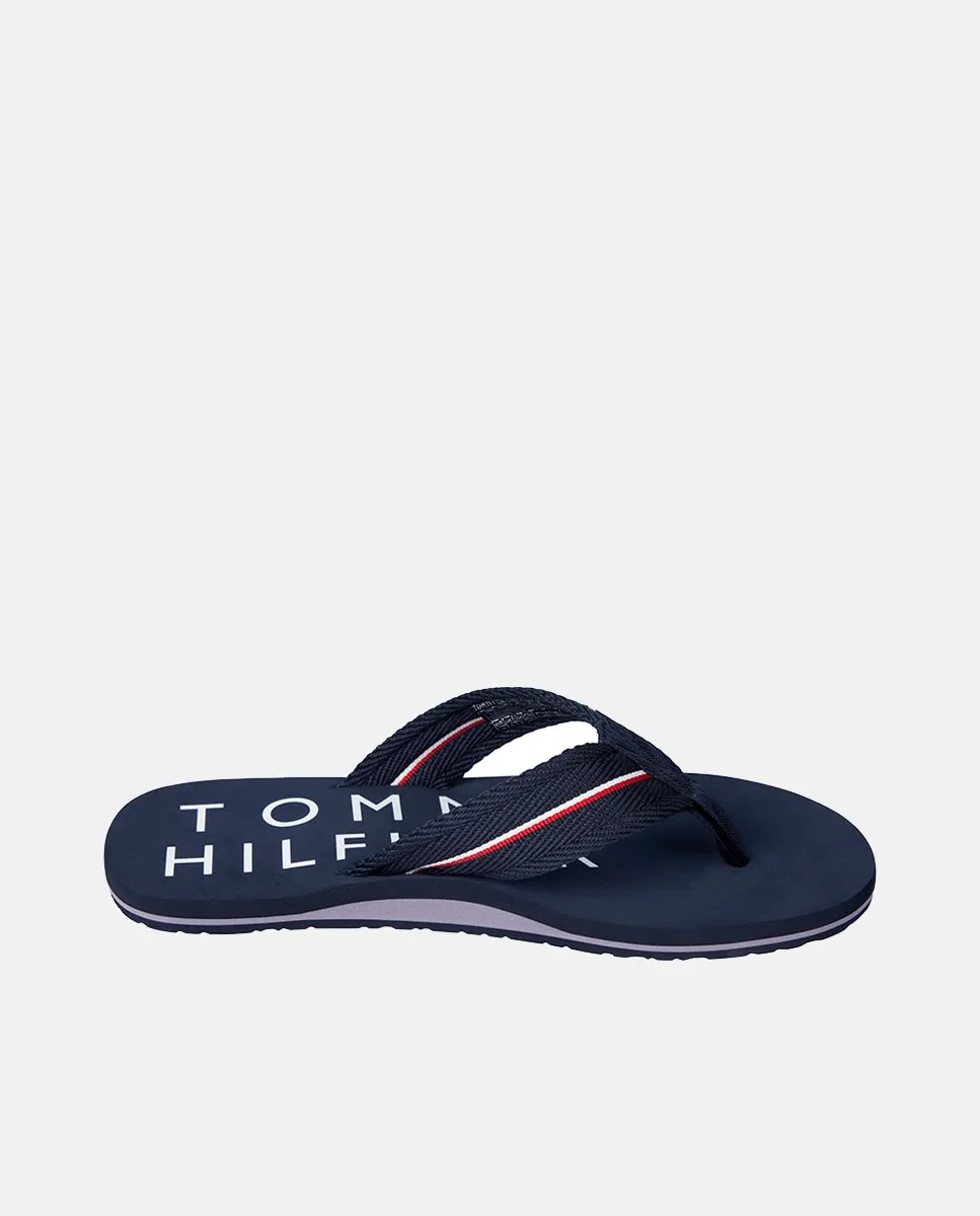

Мужские шлепанцы в стиле шлепанцев с логотипом Tommy Hilfiger, тёмно-синий