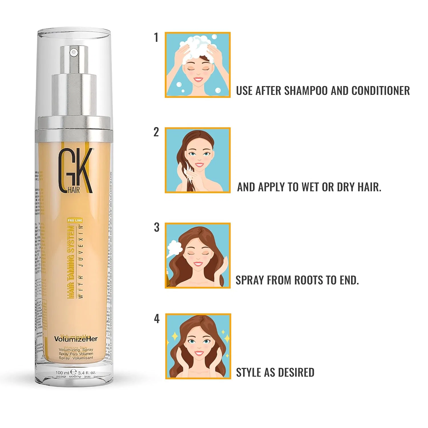 Спрей для объема волос «Volumizer Spray» от GK HAIR Global Keratin, 100 мл Gk Hair — фото 4