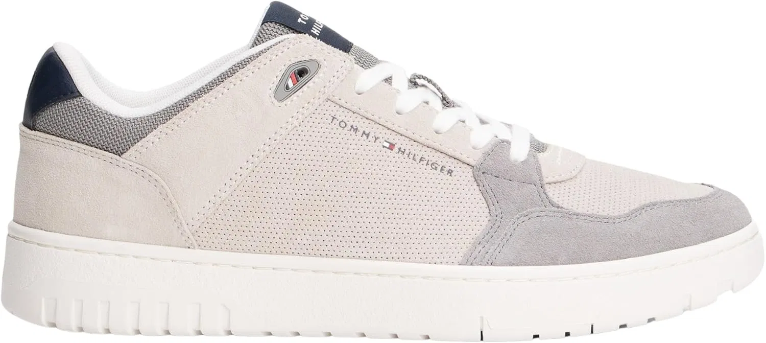 Мужские низкие кроссовки Tommy Hilfiger Th Basket Core Lite Suede Fm0fm05519, Grey Whisper — фото 4