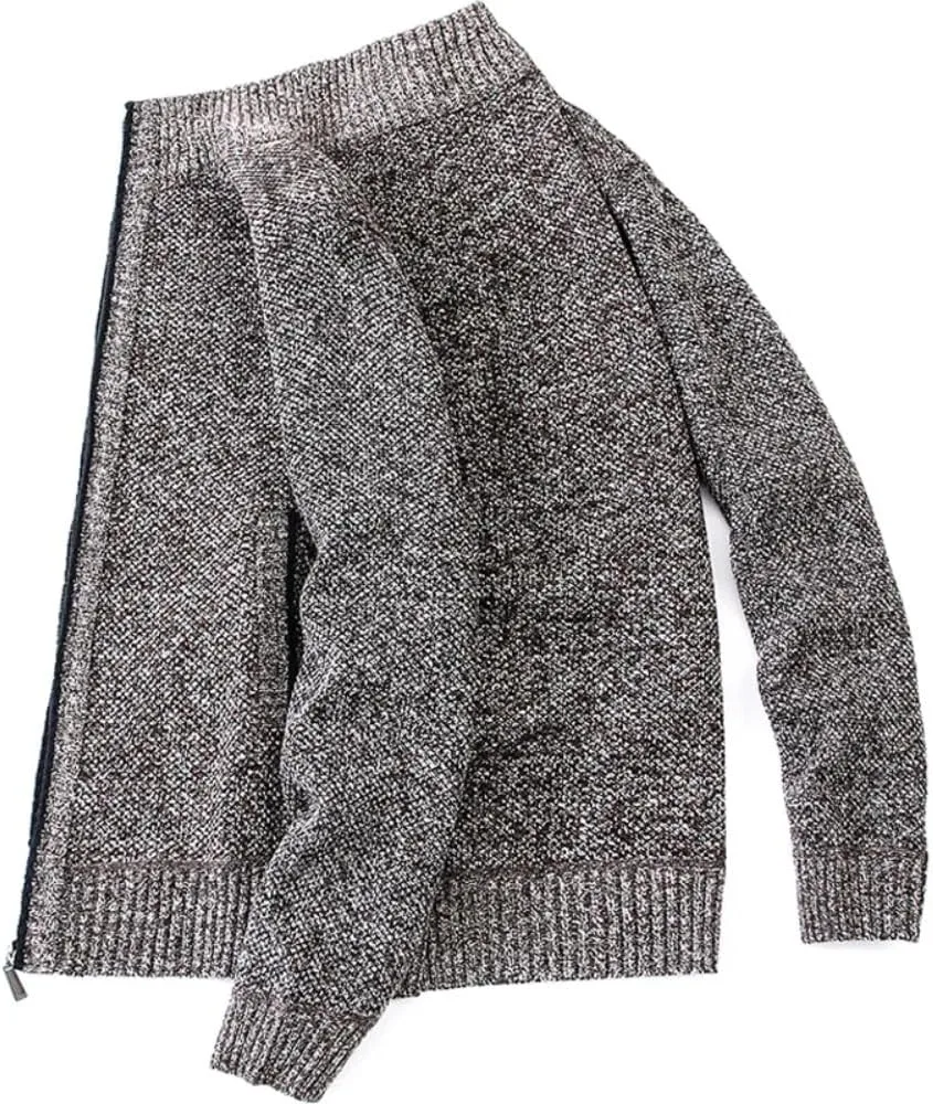 

Мужской утепленный вязаный кардиган с цветочным узором