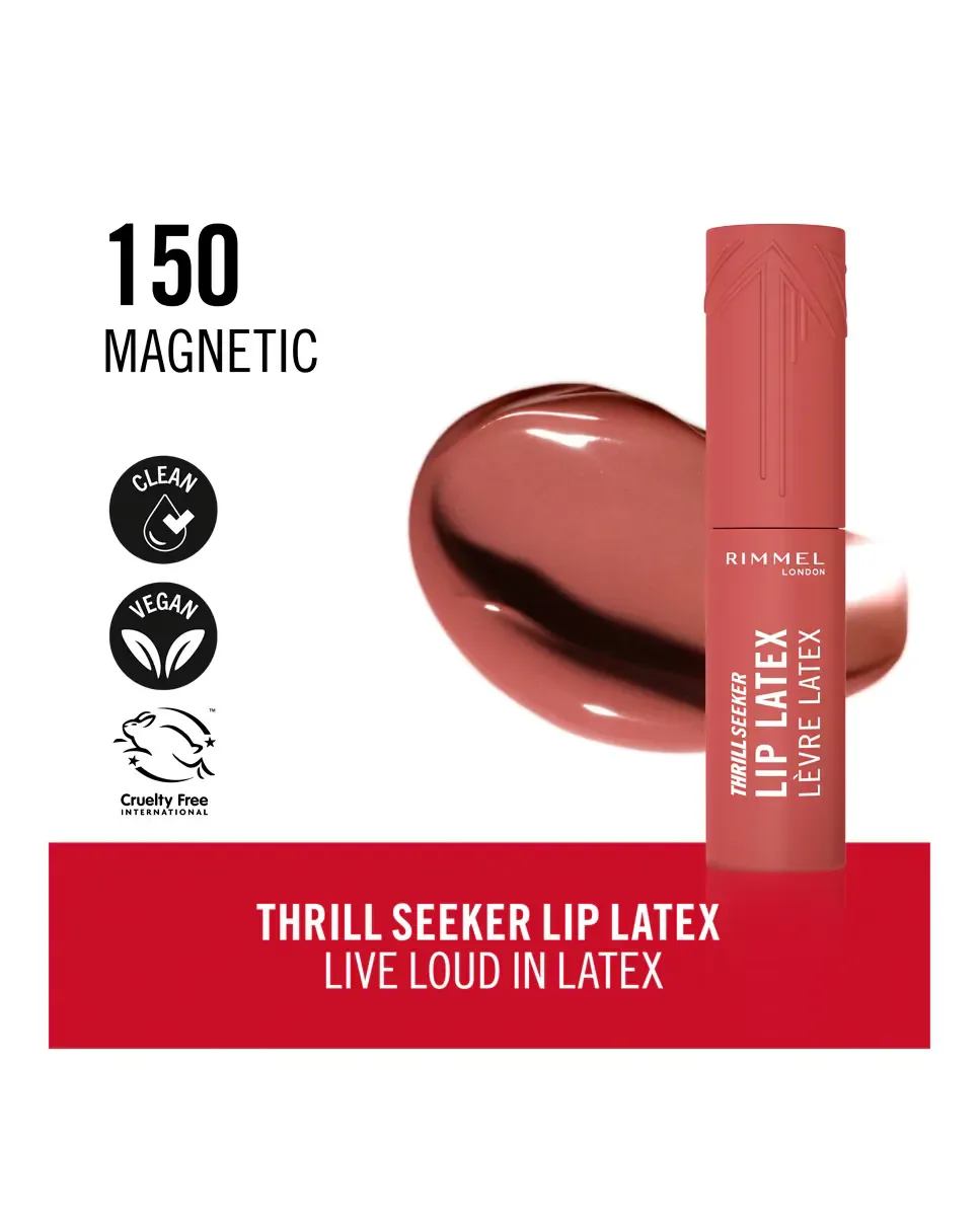 Блеск для губ Thrill Seeker Lip Latex Lip Gloss London Rimmel, 150 Magnetic — фото 3