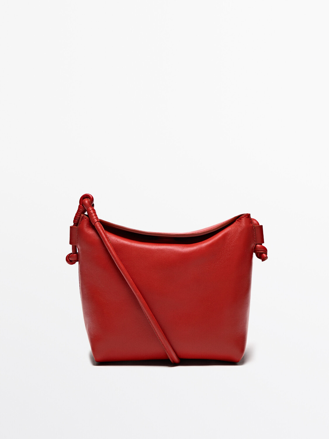 

Сумка через плечо из кожи наппа Massimo Dutti, красный