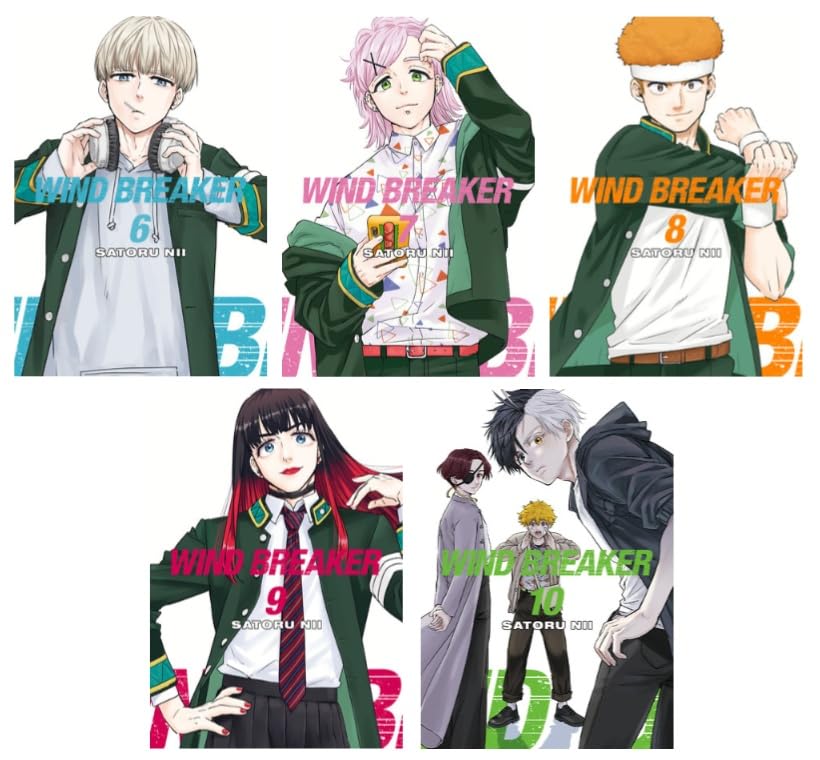 

WIND BREAKER Manga Series 5-Book Collection Set II (Vol.6 to Vol.10) by Satoru Nii - Action-Packed Urban Drama and Street Fighting Manga (Kodansha Comics)