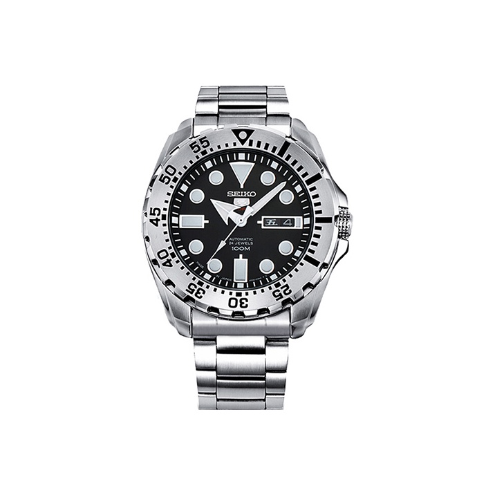 

SEIKO Часы Automatic Mechanical Movement Stainless Steel Strap Watch 44.3mm Men's Watch Black Dial SRP599J1, Black Dial